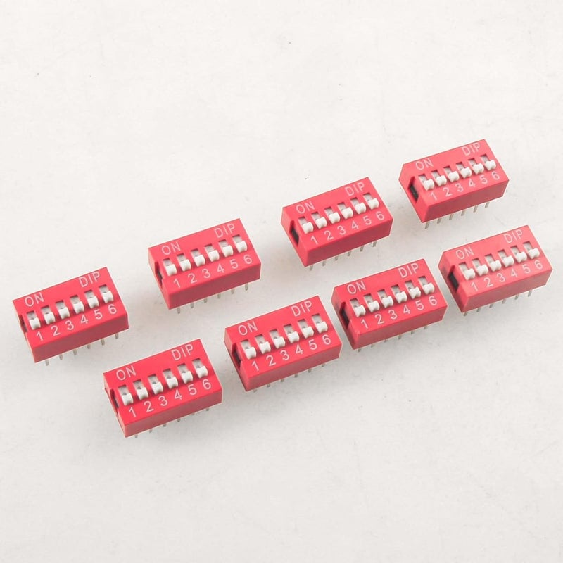 Juasky 20pcs Double Row Dip Switch 6 Position, Slide Type Switch 2.54mm PCB Mountable On Off Toggle Switches for Circuit,Breadboard - Image 4